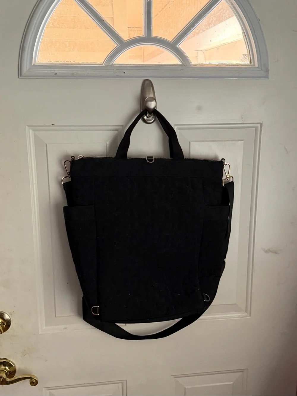 kate spade Black Quilted Tote with Adjustable Crossbody Strap